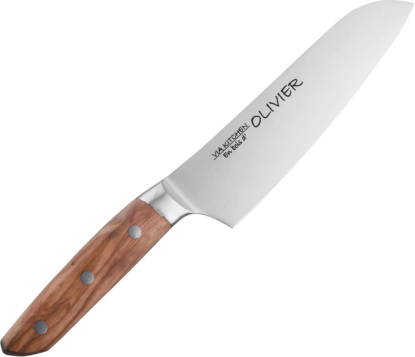 佐竹産業 三徳包丁 バイアキッチン オリーブ 日本製 16.5cm