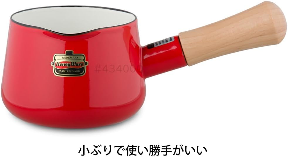 富士ホーロー Fuji Horo ミルクパン レッド 12cm Solid SD-12M R