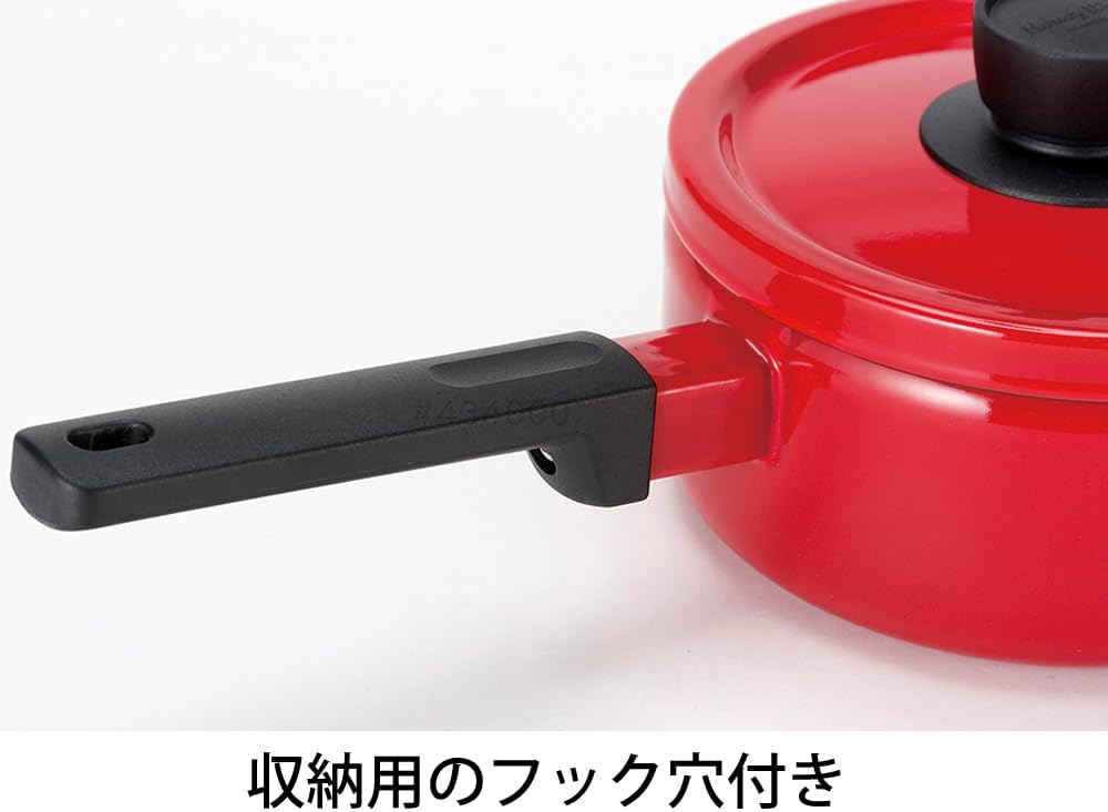 富士ホーロー Fuji Horo ソースパン レッド 18cm Solid SD-18S R